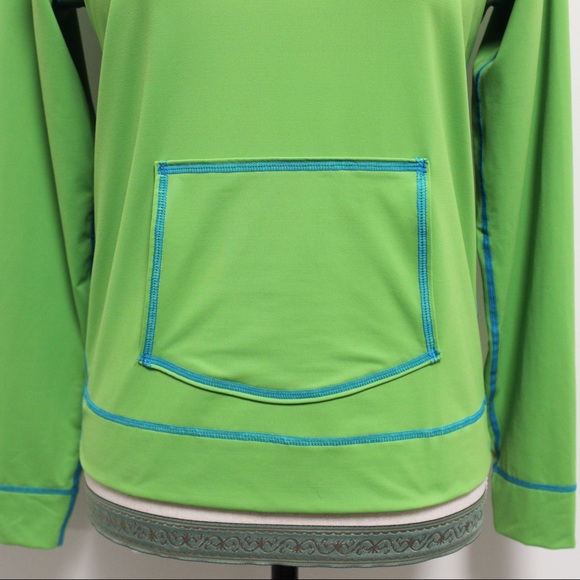 EUC Athleta Green Blue Long Sleeve Front Pocket - Picture 4 of 6